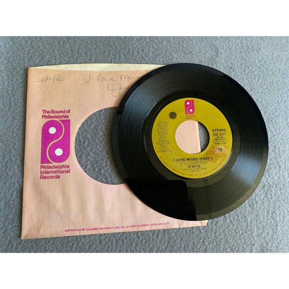 O'Jays "I Love Music" 45 RPM Vinyl Record Single - Picture 2 of 2